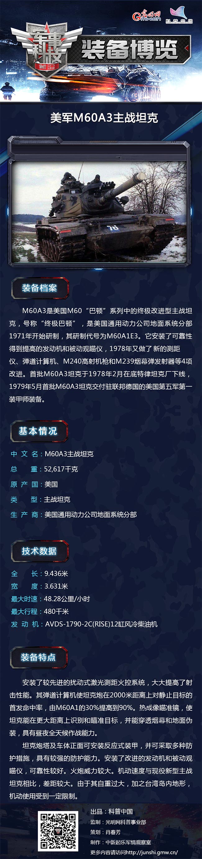 “终极巴顿”——M60A3主战坦克 “终极巴顿”——M60A3主战坦克