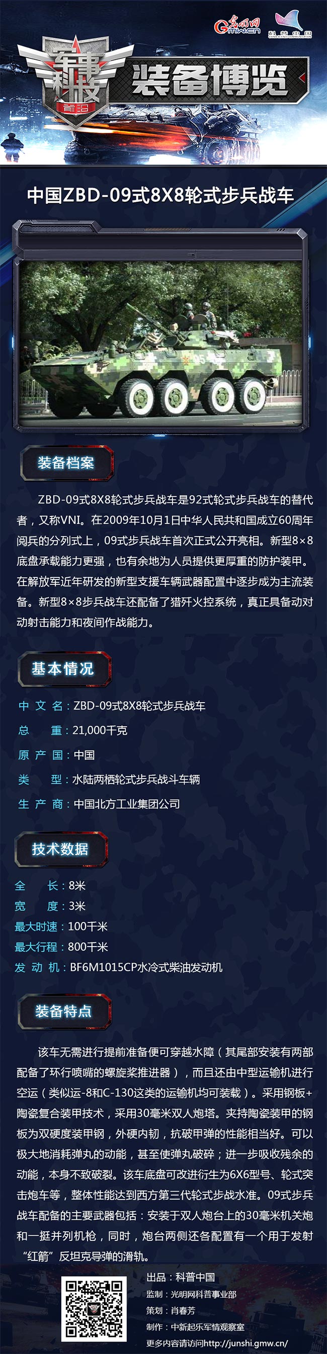 名列世界第三的ZBD-09式轮式步兵战车 名列世界第三的ZBD-09式轮式步兵战车
