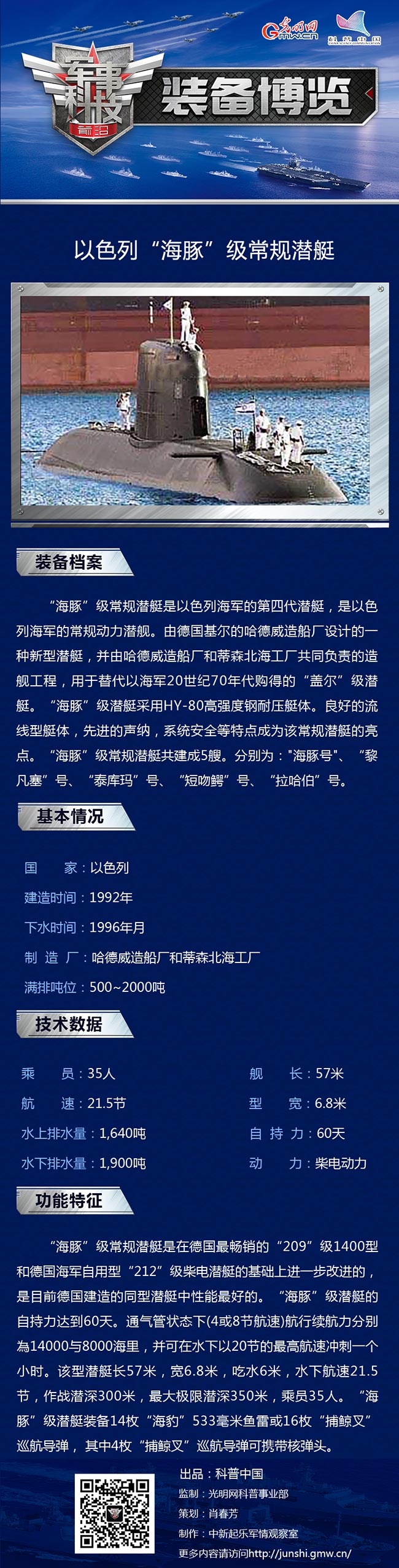 “海豚”级潜艇——以色列的水中杀手 “海豚”级潜艇——以色列的水中杀手