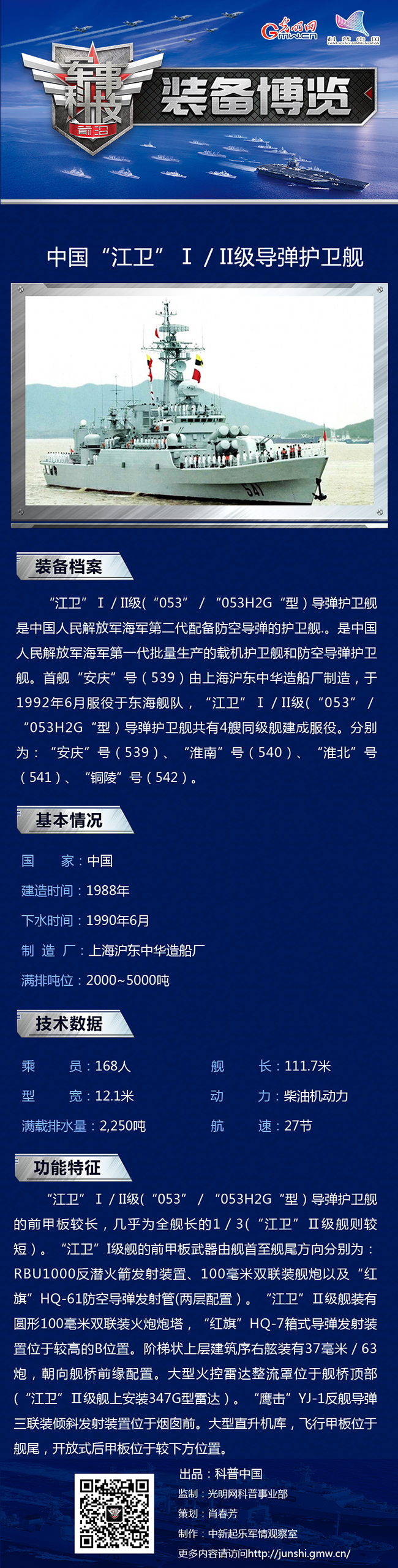 新颜焕发的中国“江卫”级导弹护卫舰 新颜焕发的中国“江卫”级导弹护卫舰