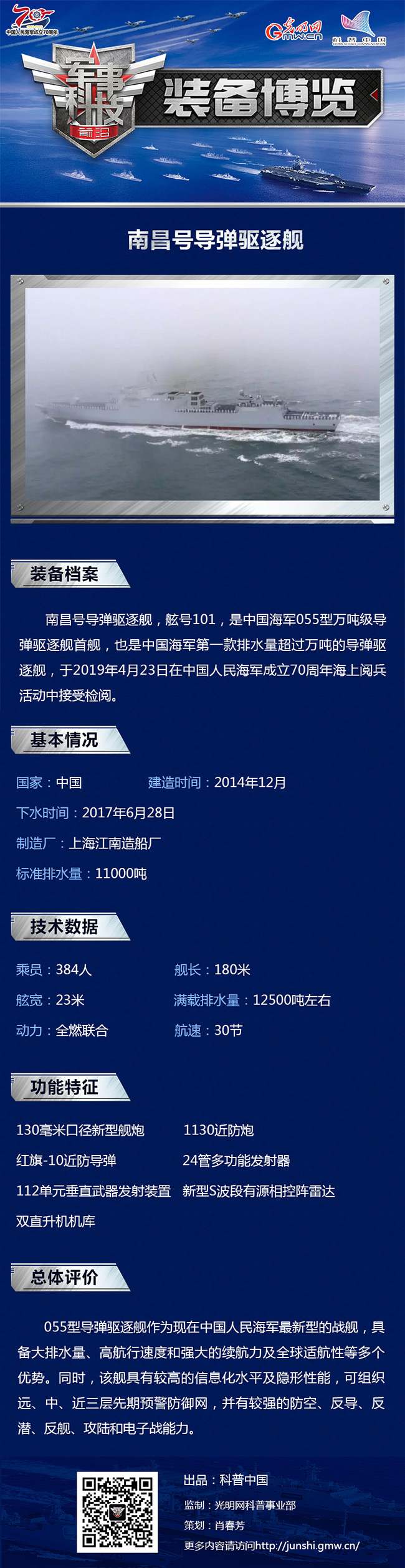【海上大阅兵系列图解】南昌号驱逐舰：一张崭新的中国名片