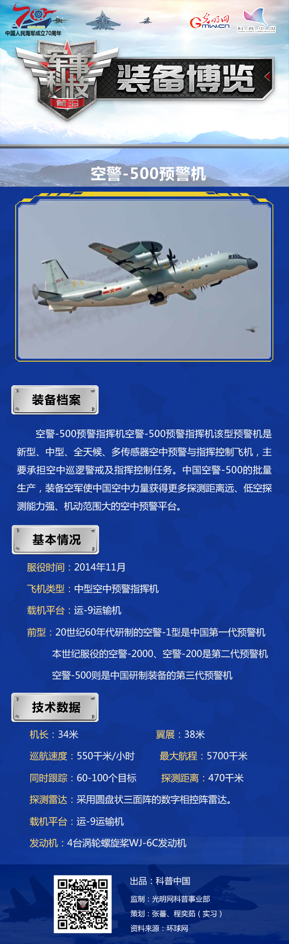 【海上大阅兵系列图解】空警-500预警机：第三代国产空中“警察”