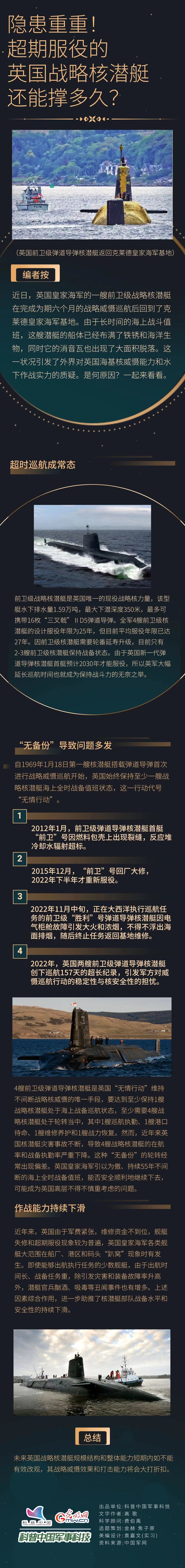 隐患重重！超期服役的英国战略核潜艇还能撑多久？